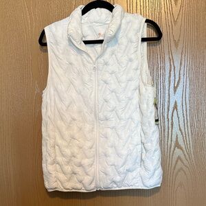 Tangerine White Puffer Vest